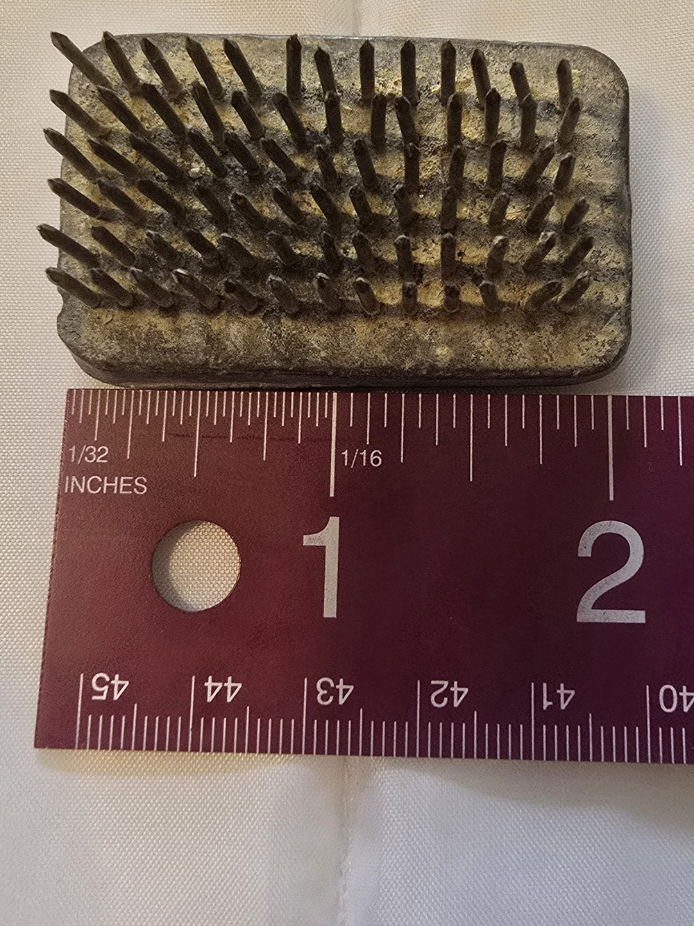 Vintage Metal Flower Frog Pin Holder Floral Arranging Tool Rectangular